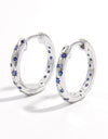 925 Sterling Silver Inlaid Zircon Huggie Earrings