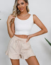 Full Size Drawstring Ruffle Hem Shorts