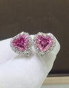 2 Carat Moissanite Heart-Shaped Earrings