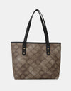 Plaid PU Leather Tote Bag