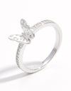 925 Sterling Silver Inlaid Zircon Butterfly Ring