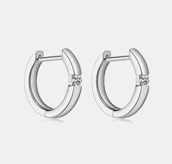 Moissanite 925 Sterling Silver Huggie Earrings