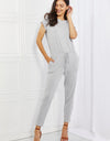 Culture Code Comfy Days Full Size Boat Neck Jumpsuit in Grey