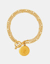 Coin Pendant Toggle clasp 18K Gold-Plated Bracelet