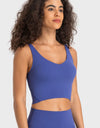 Deep V-Neck Crop Sports Bra