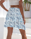 Printed Elastic Waist Mini Skirt