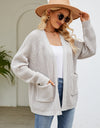 Open Front Long Sleeve Cardigan with Pockets