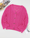 Openwork Button Down Cardigan