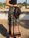 Geometric Elastic Waist Maxi Skirt