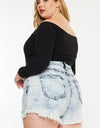 Kancan Full Size Distressed High Waist Denim Shorts