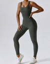 Wide Strap Sleeveless Active Jumpsuit