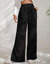 Slit Pocketed High Waist Wide Leg Pants