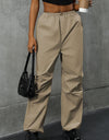 Pocketed Elastic Waist Pants