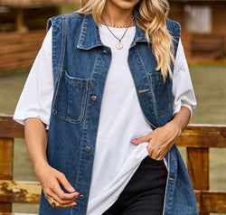 Button Down Denim Vest