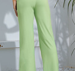 Slit High-Rise Flare Pants