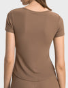 Notched Short Sleeve Active T-Shirt