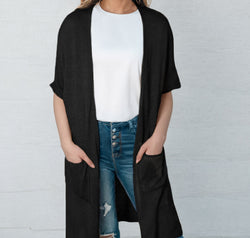 Open Front Sweater Cardigan with Pockets