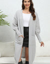 Open Front Dropped Shoulder Cardigan