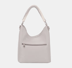 David Jones Woven Handle PU Leather Handbag