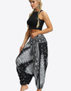 Printed Smocked Waist Harem Pants