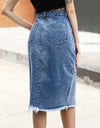 Slit Denim Skirt