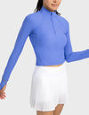 Mock Neck Half Zip Long Sleeve Sport Top