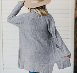High-Low Open Front Cardigan with Pockets