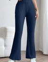 Basic Bae Full Size Ribbed High Waist Flare Pants