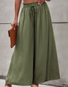 Drawstring Waist Wide Leg Pants