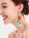 Flower Beaded Dangle Earrings