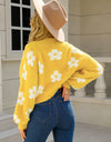 Floral Open Front Fuzzy Cardigan