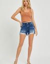 RISEN Full Size High Rise Distressed Denim Shorts