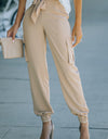 Tied High Waist Cargo Joggers