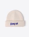 COME ON Embroidered Cuff Knit Beanie