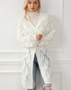 Openwork Open Front Dropped Shoulder Cardigan