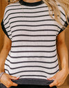 Striped Round Neck Knit Top