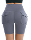 Pocketed High Waist Active Shorts