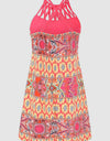 Printed Grecian Neck Mini Dress