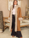 Plus Size Open Front Long Sleeve Coat