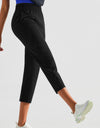 Elastic Waist Cropped Sports Pants