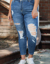 Plus Size Distressed Skinny Jeans