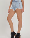 RISEN Full Size High Rise Rhinestone Strap Embellished Denim Shorts