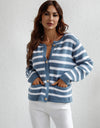 Woven Right Striped Button Front Cardigan