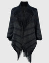 Fringe Detail Open Front Poncho