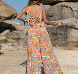 V-Neck Wide Leg Jumpsuit