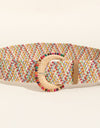 Multicolored Polypropylene Bead Buckle Belt