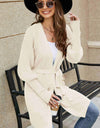 Open Front Lantern Sleeve Cardigan