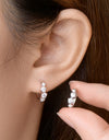 925 Sterling Silver Moissanite Huggie Earrings