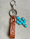 Turquoise Genuine Leather Key Chain