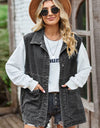 Button Front Sleeveless Denim Jacket